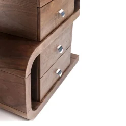 Walnoot design bureau met lades - Kare Design Snake