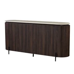 Walnoot dressoir met travertin blad - Bodio Rizza