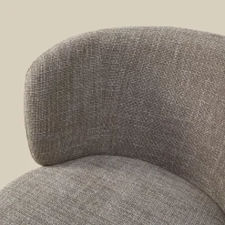 Walnoot eetkamerstoel met ronde rug beige - Bodio Maeve