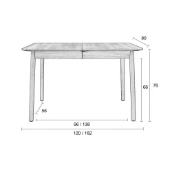 Walnoot eettafel uitschuifbaar - Zuiver Glimps Walnut