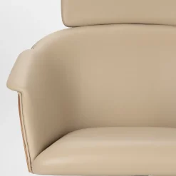 Walnoot loungestoel leatherlook - Zuiver Frie