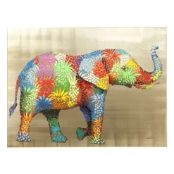 Wanddecoratie van kleurrijke olifant - Kare Design Touched