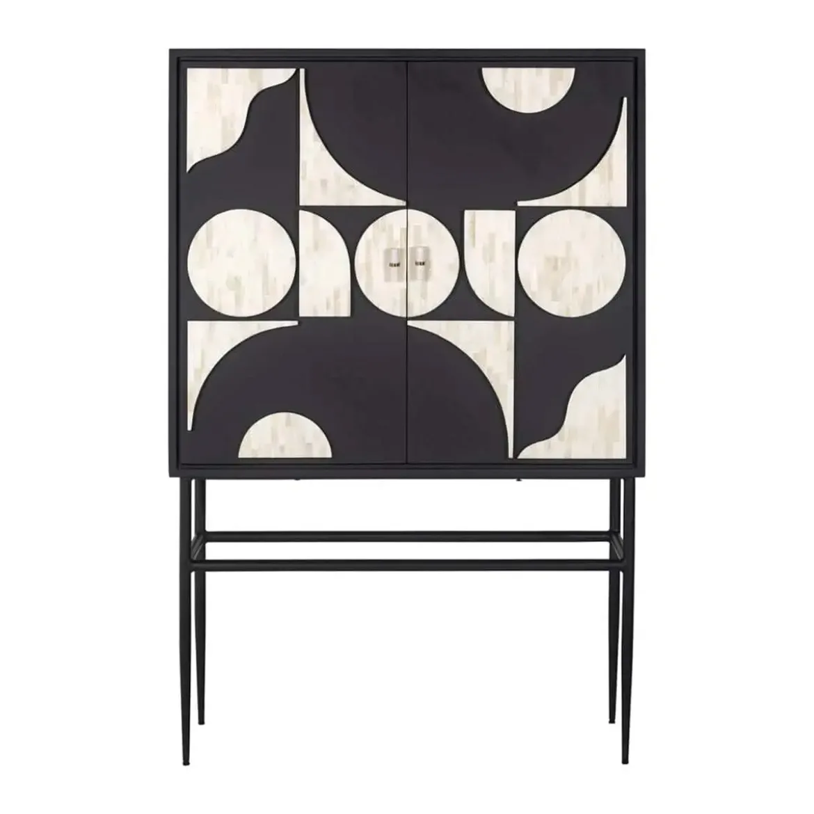 Wandkast zwart wit op hoge poten - Richmond Interiors Mendoza