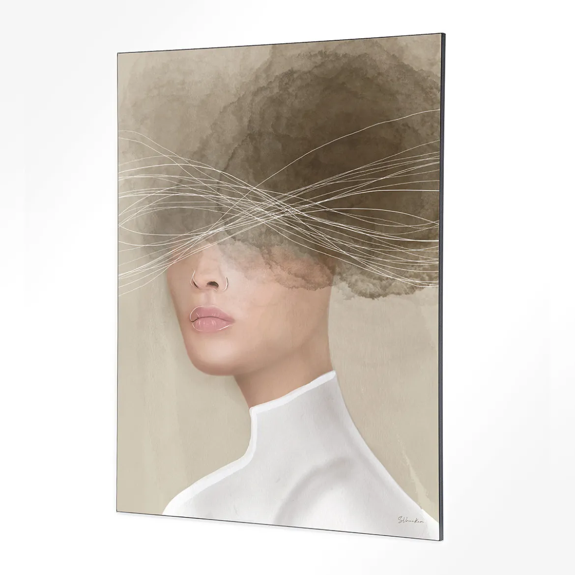 Wandkleed in frame - Urban Cotton Mood Cloud