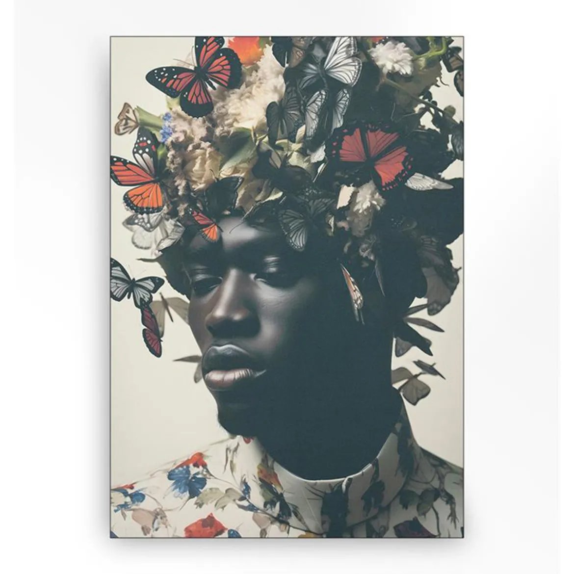 Wandkleed in frame - Urban Cotton Papillon