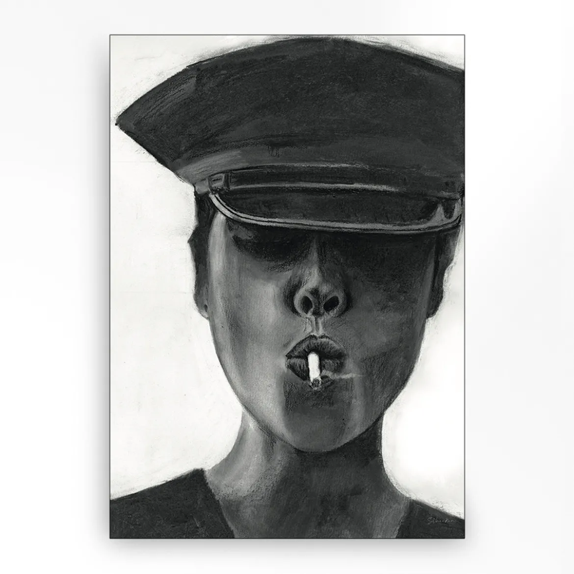 Wandkleed in frame - Urban Cotton Smokes