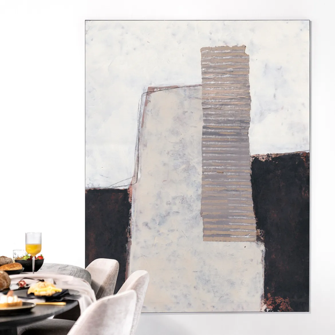 Wandkleed in frame - Urban Cotton Abstract 1