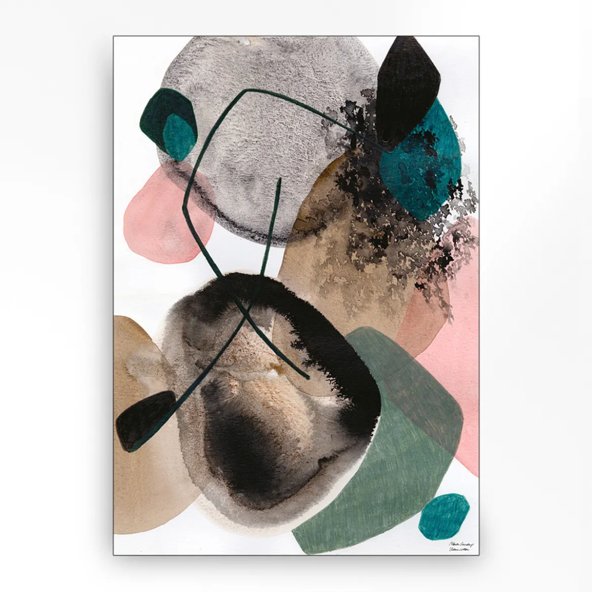 Wandkleed in frame - Urban Cotton Splash