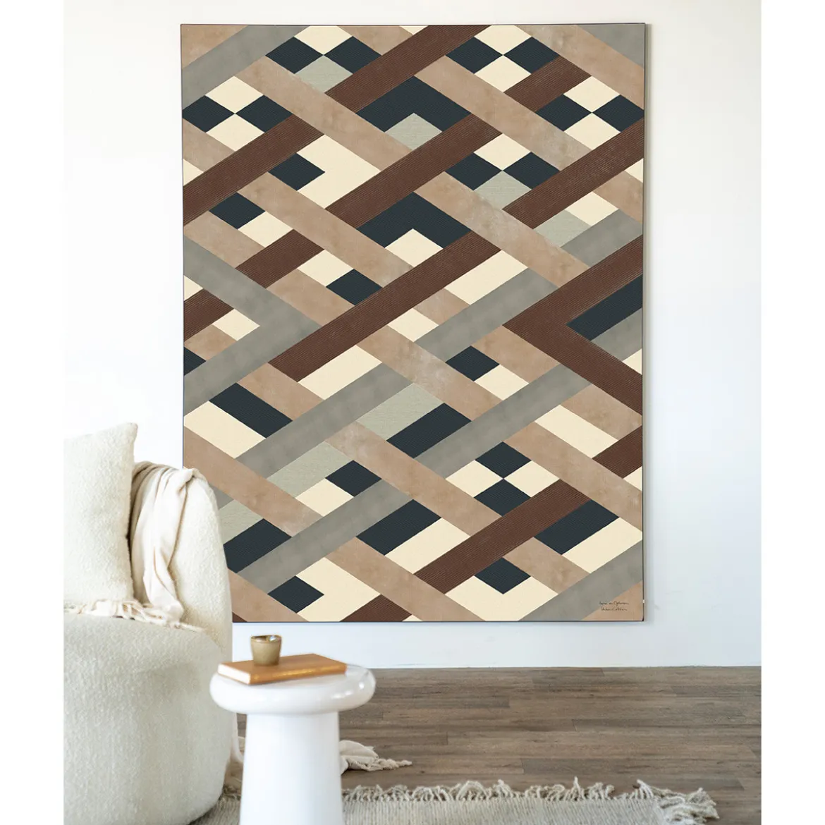Wandkleed in frame - Urban Cotton Timber