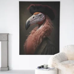 Wandkleed in frame - Urban Cotton Flamingo