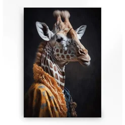 Wandkleed in frame - Urban Cotton Giraffe