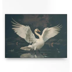 Wandkleed in frame - Urban Cotton Swan Lake