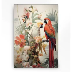 Wandkleed in frame - Urban Cotton Lovebirds