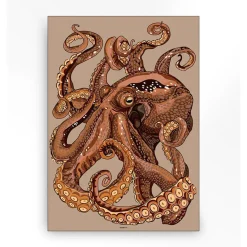 Wandkleed in frame - Urban Cotton Pulpo