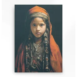 Wandkleed in frame - Urban Cotton Traditional Girl