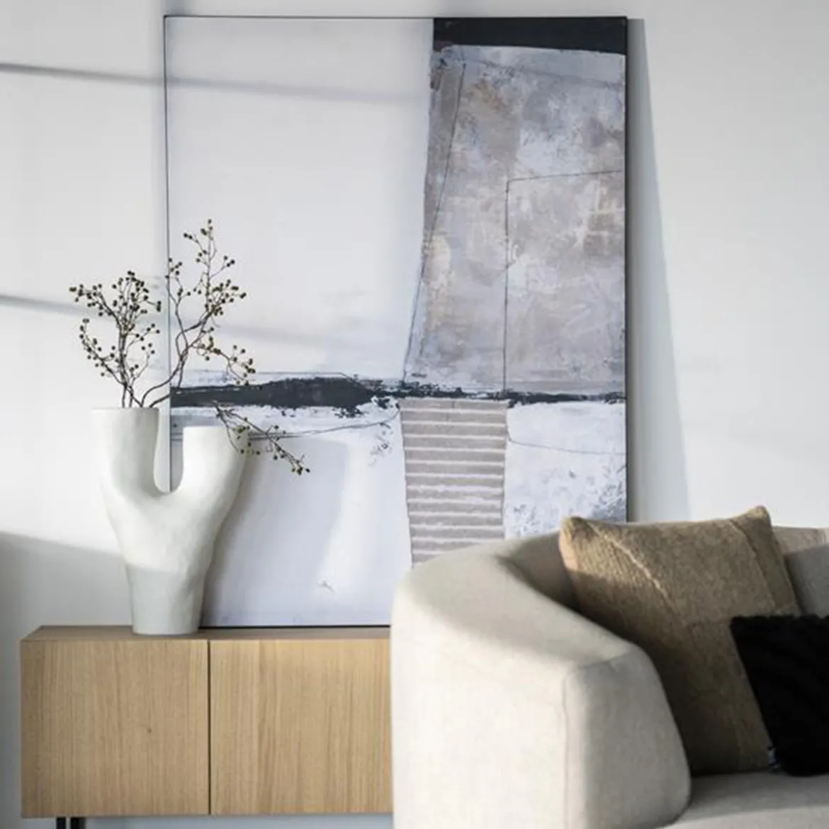 Wandkleed in frame - Urban Cotton Abstract 5