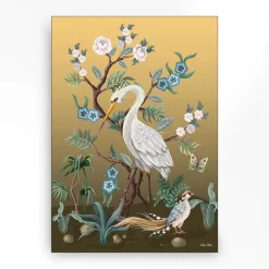 Wandkleed in frame - Urban Cotton Birds