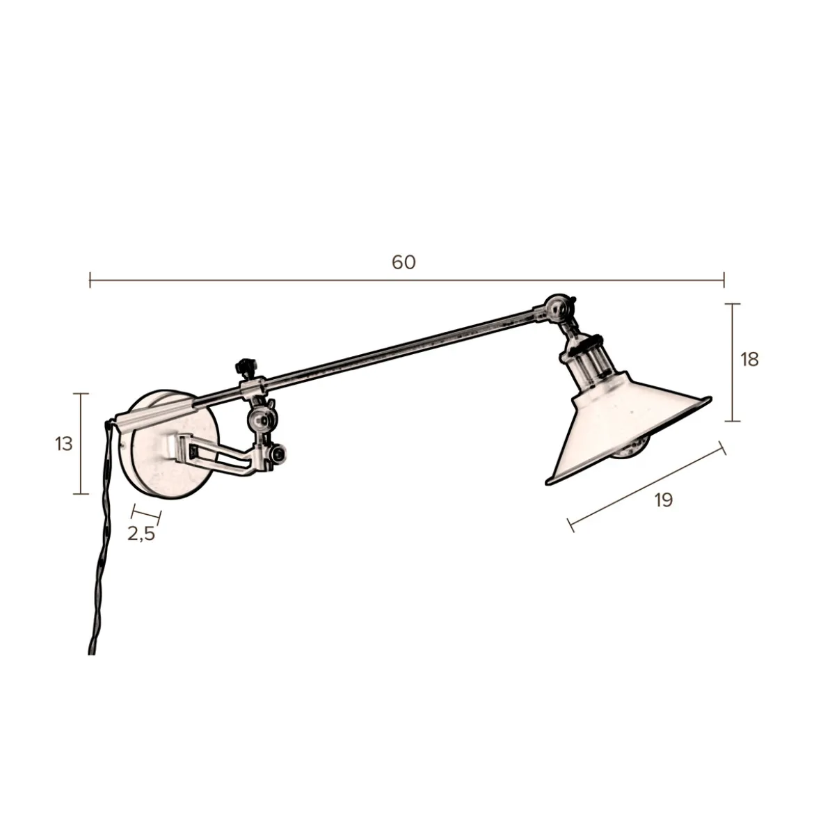 Wandlamp goud en zwart - Dutchbone Penelope