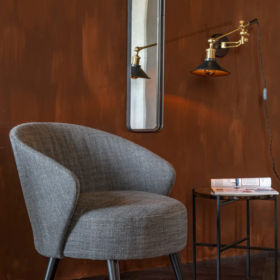 Wandlamp goud en zwart - Dutchbone Penelope