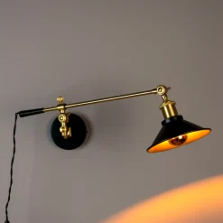 Wandlamp goud en zwart - Dutchbone Penelope