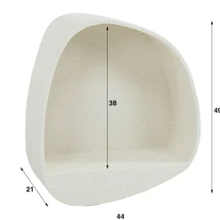 Wandschap organische vorm wit - Giani Stone 3