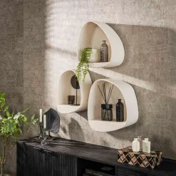 Wandschap wit druppel vorm - Giani Stone 1