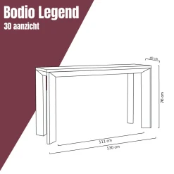 Wandtafel bruin hout - Bodio Legend