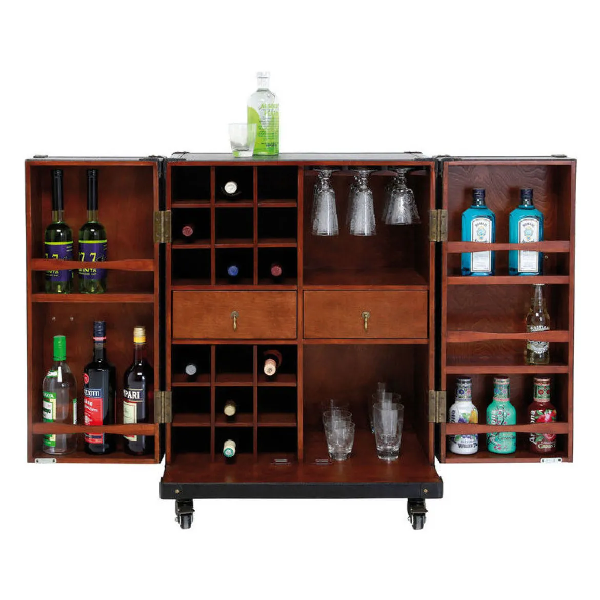 Wijnkast op wielen - Kare Design Colonial