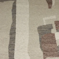 Wol vloerkleed met grijze vakken - Dutchbone Caminito
