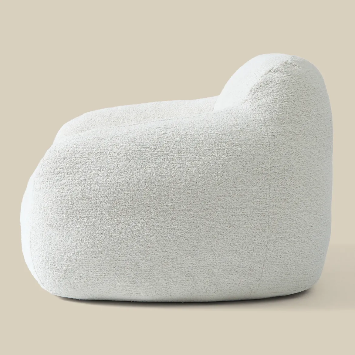 Zachte fauteuil creme stof - Bodio Fluff