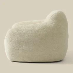 Zachte fauteuil zandkleur stof - Bodio Fluff