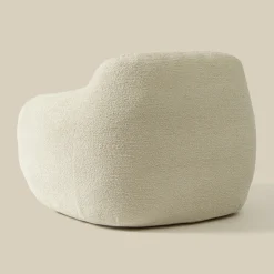 Zachte fauteuil zandkleur stof - Bodio Fluff