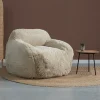 Zachte vacht fauteuil beige - Bodio Fluff