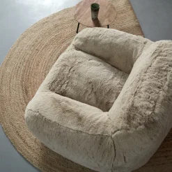 Zachte vacht fauteuil beige - Bodio Fluff