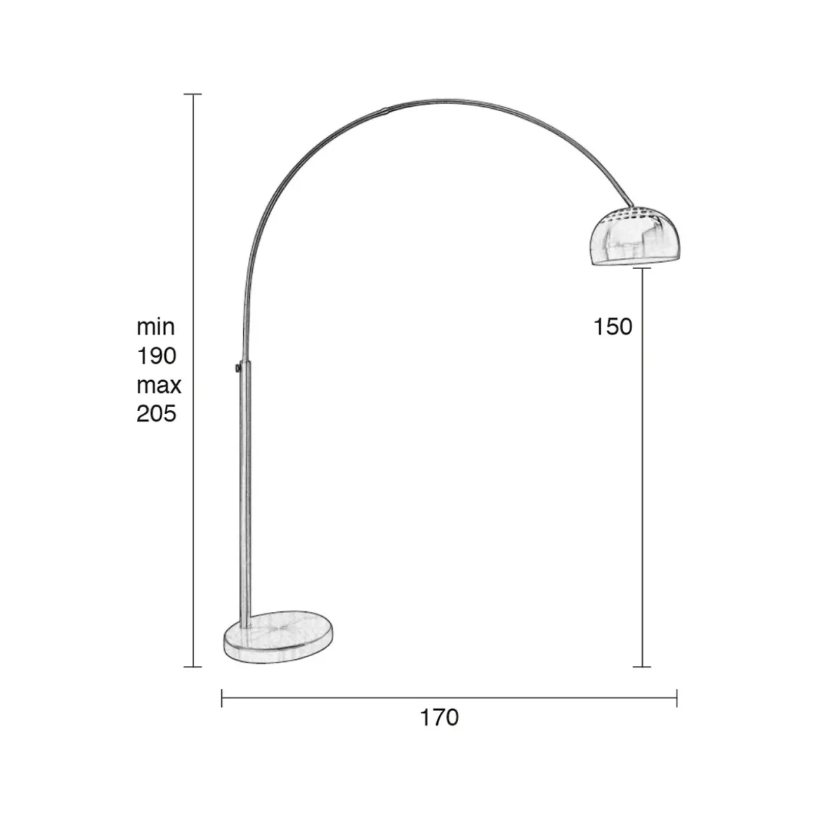 Zilveren minimalistische booglamp - Lavis Metal Bow