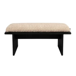 Zwart bankje met beige kussen - Dutchbone Shiho