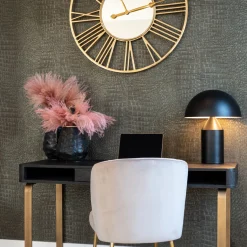 Zwart bureau met visgraat - Richmond Interiors Blackbone Brass