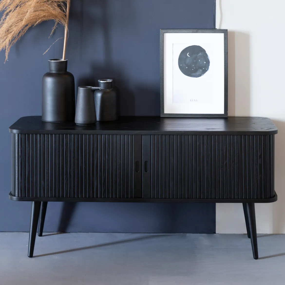 Zwart design tv-dressoir - Zuiver Barbier Black