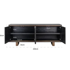 Zwart dressoir met goud - Richmond Interiors Hunter