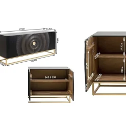 Zwart dressoir met houtsnijwerk - Kare Design Madeira Dark