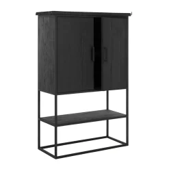Zwarte bergkast teak Small - DTP Home Timeless Black Beam