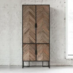 Zwarte kast met visgraat deuren - DTP Home Criss Cross