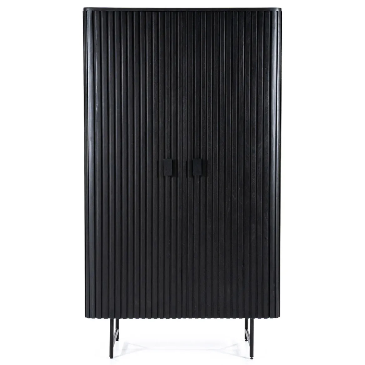 Zwarte retro kast met houten latjes - Eleonora Remi