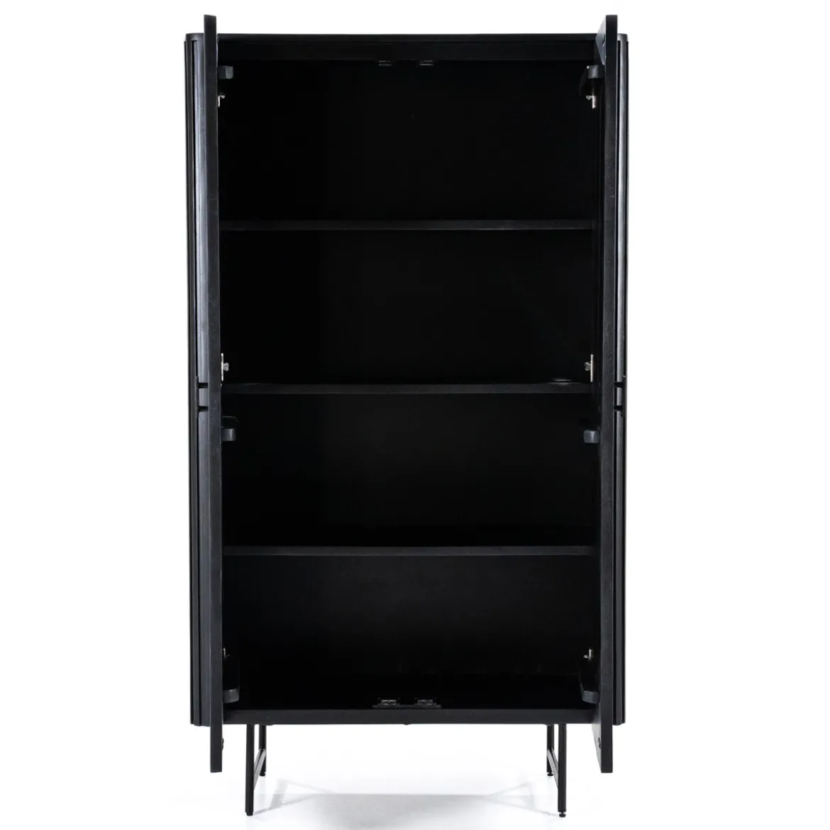 Zwarte retro kast met houten latjes - Eleonora Remi