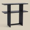 Zwarte sidetable teak latjes - Bodio Teak Slats