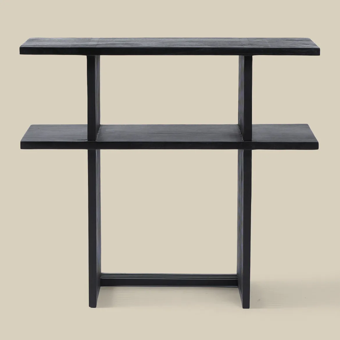 Zwarte sidetable teak latjes - Bodio Teak Slats