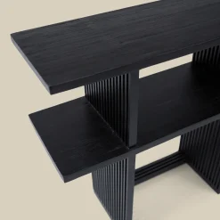 Zwarte sidetable teak latjes - Bodio Teak Slats