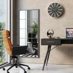 Zwarte spiegel met vakken - Kare Design Finestra