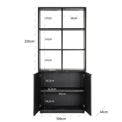 Zwarte vakkenkast met visgraat - Richmond Interiors Blackbone