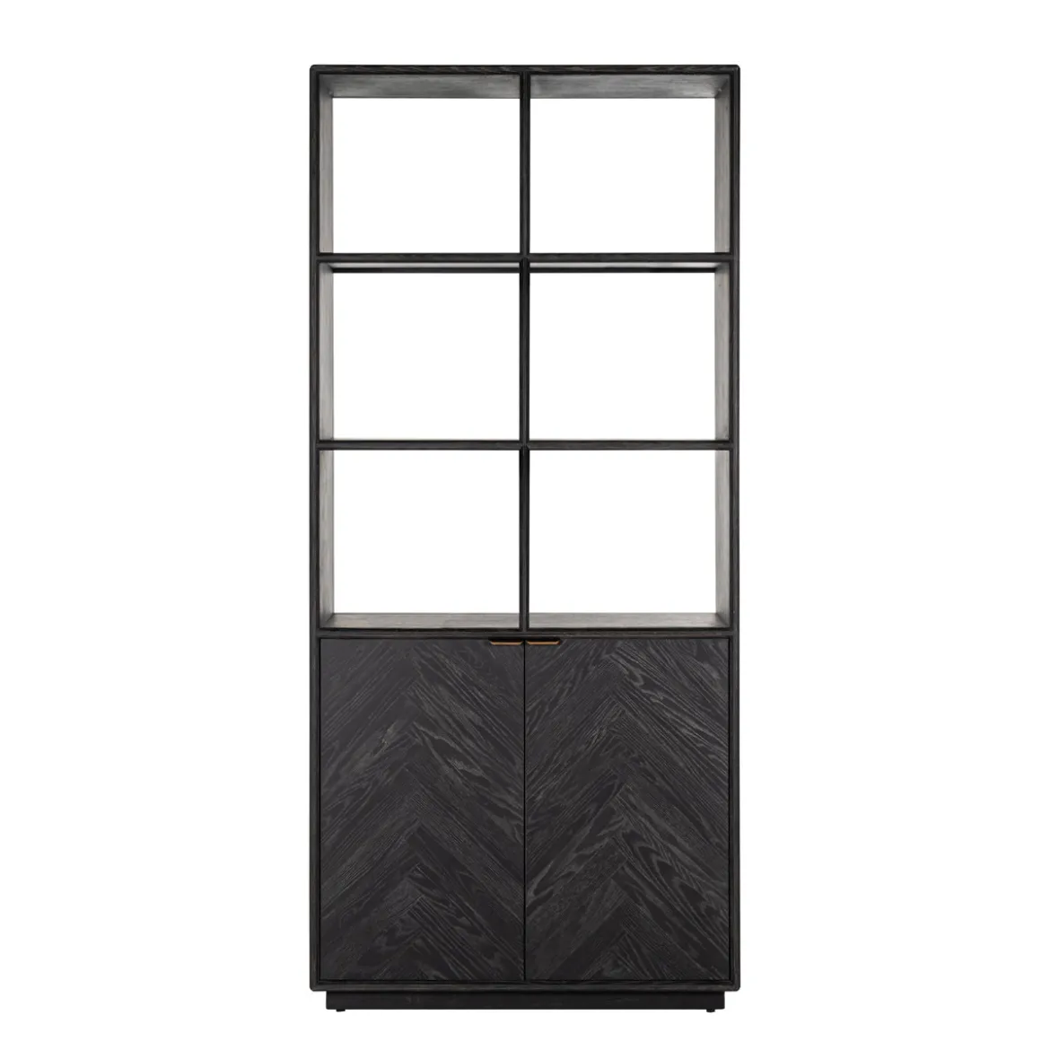 Zwarte vakkenkast met visgraat - Richmond Interiors Blackbone